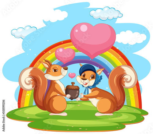 Two squirrel in the garden