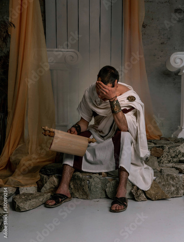 Photo a photo story about the gospel hero Pontius Pilate, the prosecutor, taken during