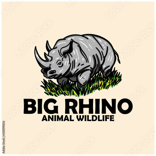 illustration of a rhinoceros. rhino vector logo design mascot