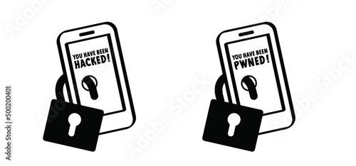 Have I been pwned or you have been hacked. Vector hacker, keylogger, cyber security concept. Technology data. Hybrid, and warfare, DDoS attack. Cyber, hackers, criminals. login and password. Digital.