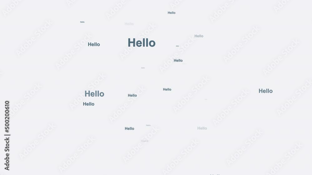 Hello word in motion. Animation background Hello word in motion. Animation background