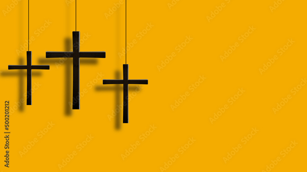 three crosses on a background of walls three crosses on a background of walls