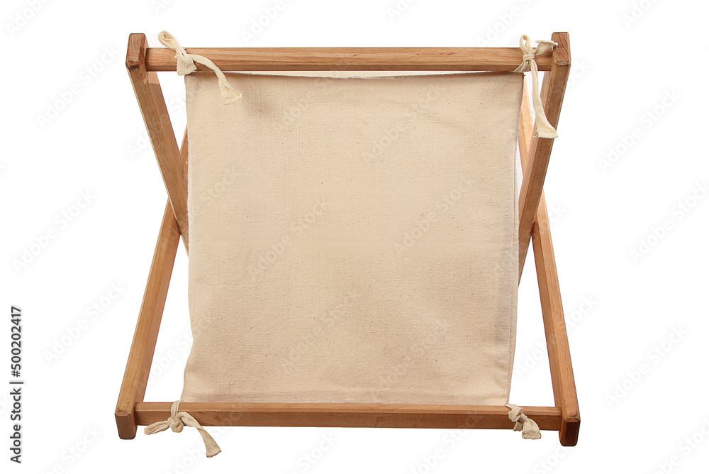 Container for household items made of wood and fabric Container for household items made of wood and fabric