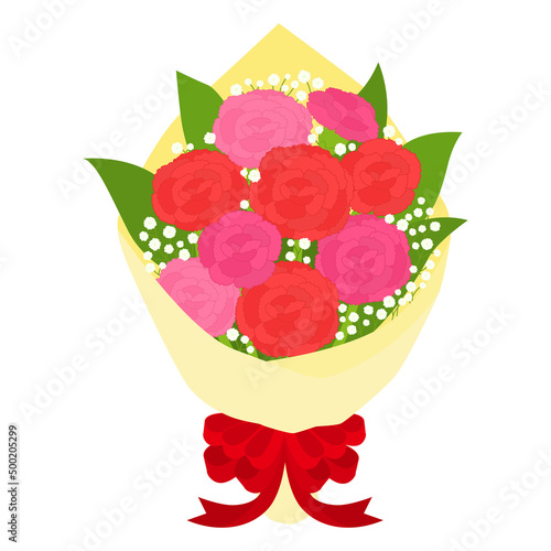 カーネーションの花束のイラスト