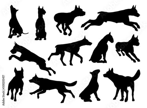 Dog Silhouettes Animal Set