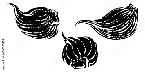 Garlic Vegetable Vintage Woodcut Illustration