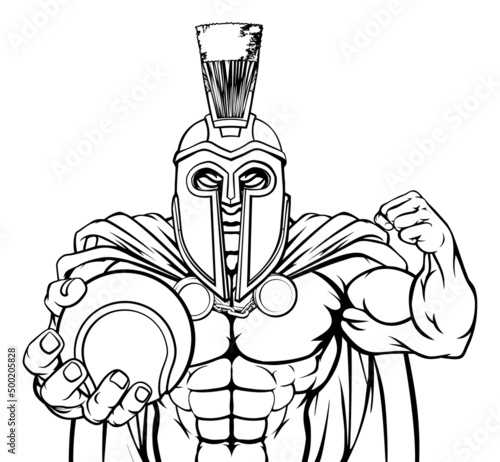 Spartan Trojan Tennis Sports Mascot