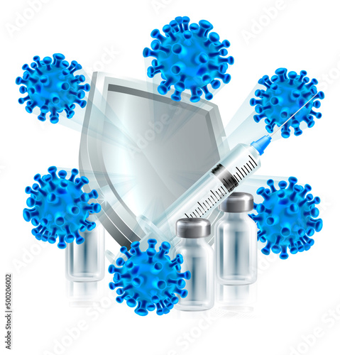 Protect Vaccine Silver Shield Vaccination Concept