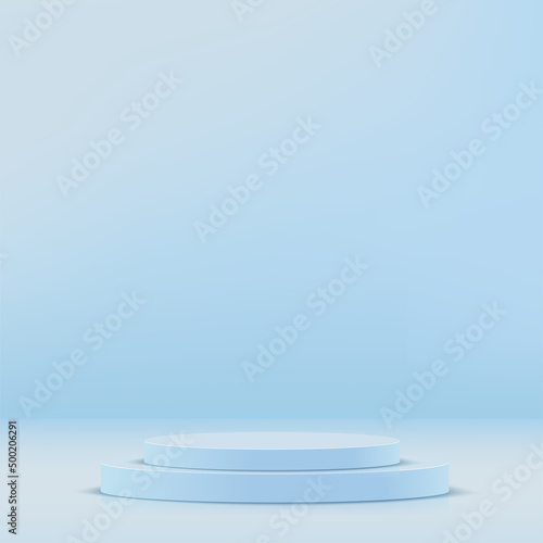 Abstract background with blue podium for presentation. Vector