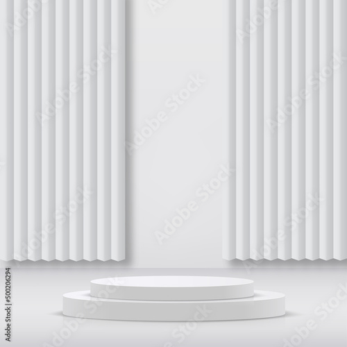 Abstract background with white podium for presentation. Vector