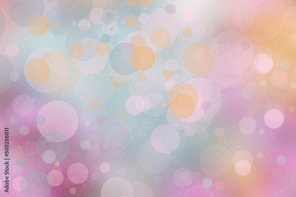 Abstract blurred fresh vivid spring summer light delicate pastel blue pink white yellow bokeh background texture with bright circular soft color lights. Beautiful backdrop illustration. Abstract blurred fresh vivid spring summer light delicate pastel blue pink white yellow bokeh background texture with bright circular soft color lights. Beautiful backdrop illustration.