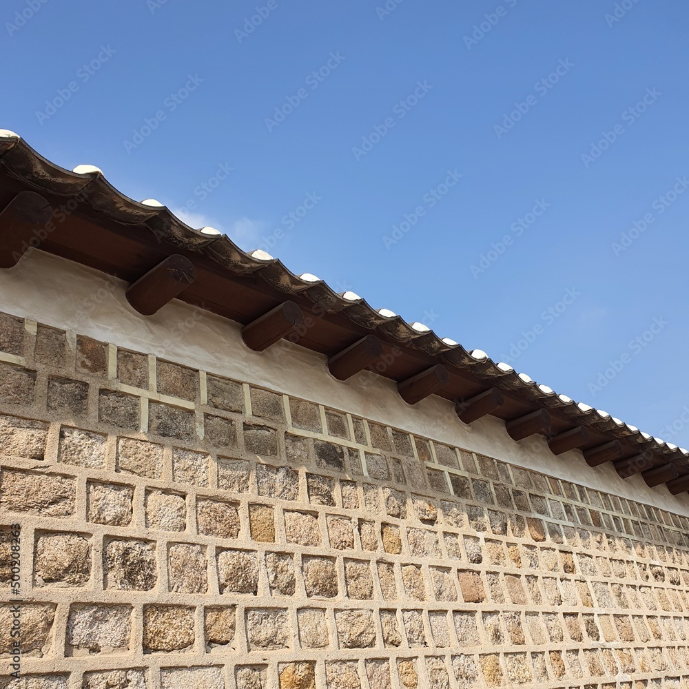 Naklejka premium korean tranditional wall