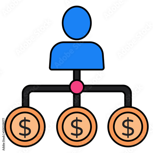 A trendy design icon of shareholder