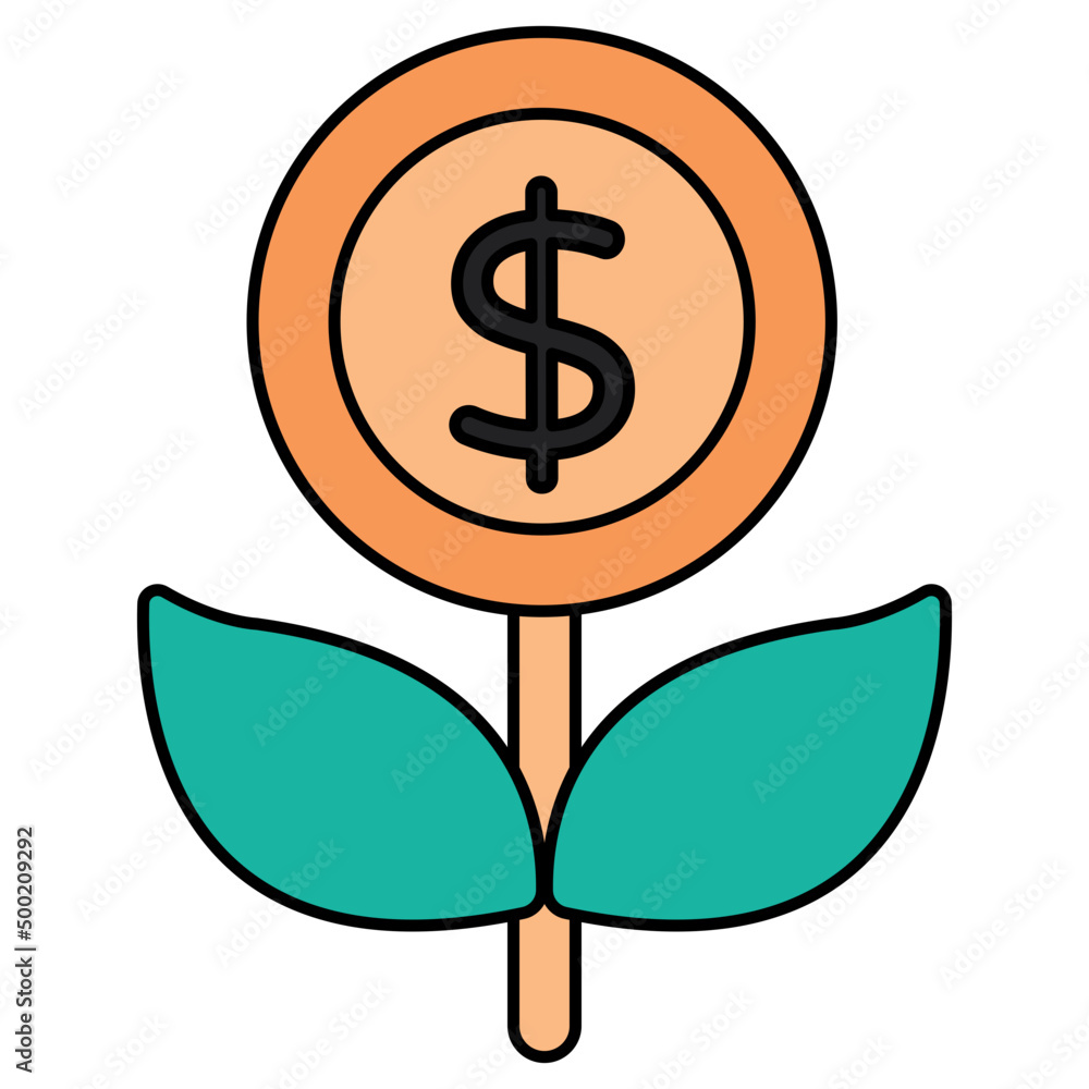 A perfect design icon of dollar plant A perfect design icon of dollar plant