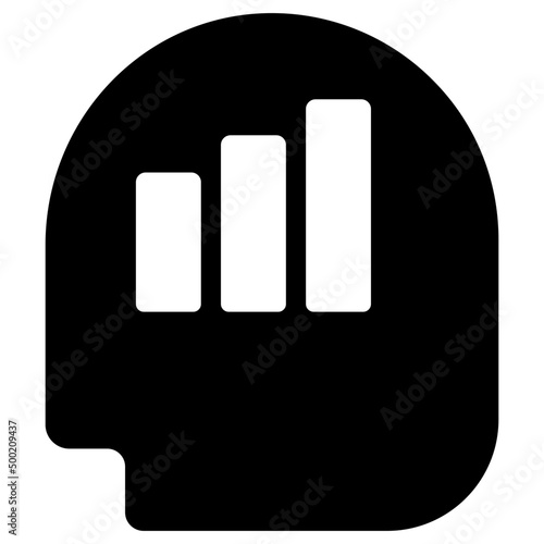Bar chart inside mind, concept of business analyst