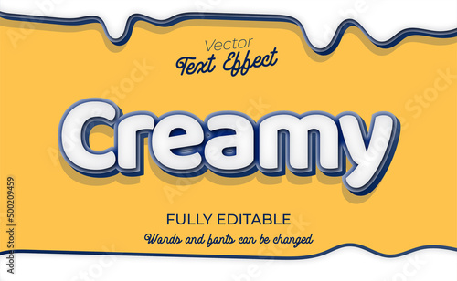 Creamy editable text effect