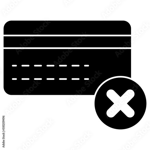 Perfect design icon of card not accepted