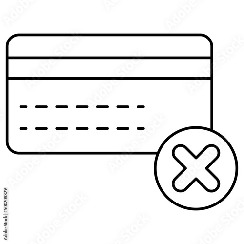 Perfect design icon of card not accepted