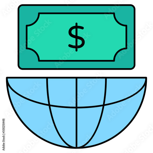 An editable design icon of global investment