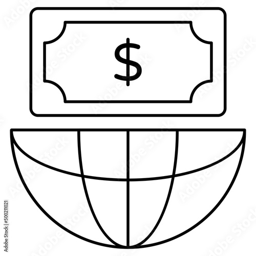 An editable design icon of global investment