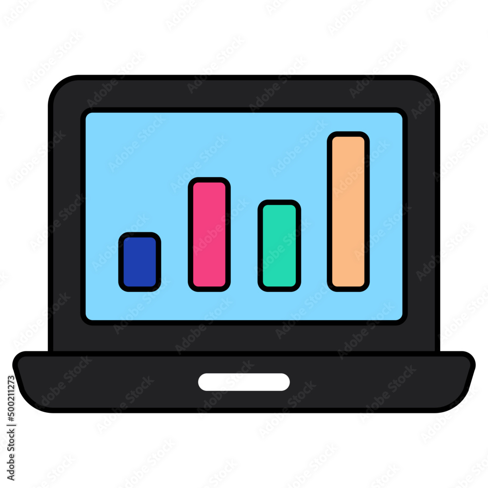Trendy design icon of online data analytics Trendy design icon of online data analytics