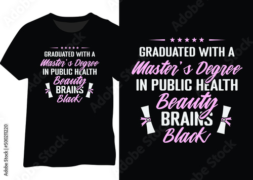 Graduated With A Master’s Degree In Public Health Beauty Brains Black, Black Queen Brains, Black Queen Master Graduation, Black Queen Graduated
