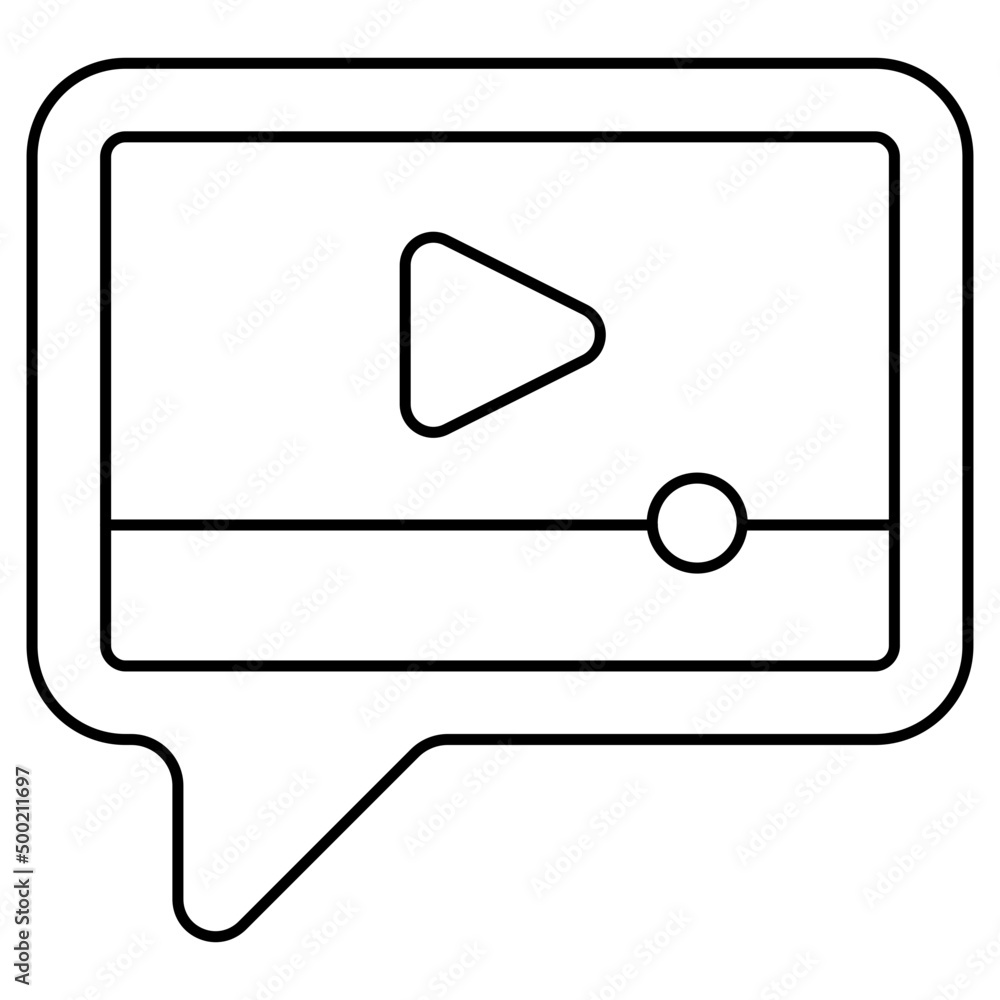Modern design icon of video message Modern design icon of video message