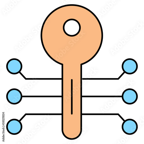 Encrypted key icon in editable design