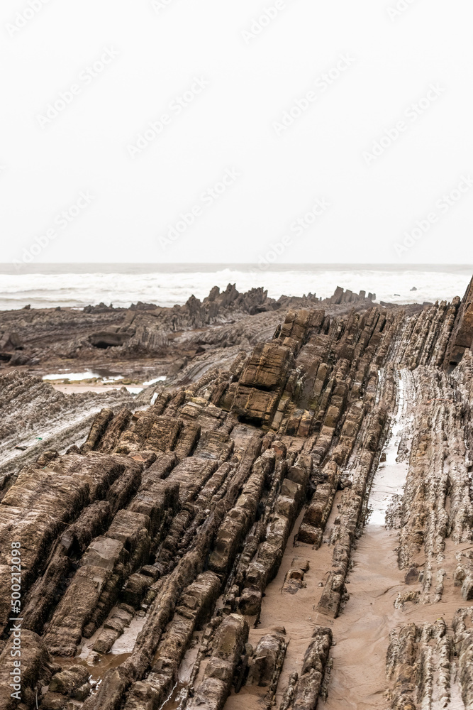 rocky beach in the basque country