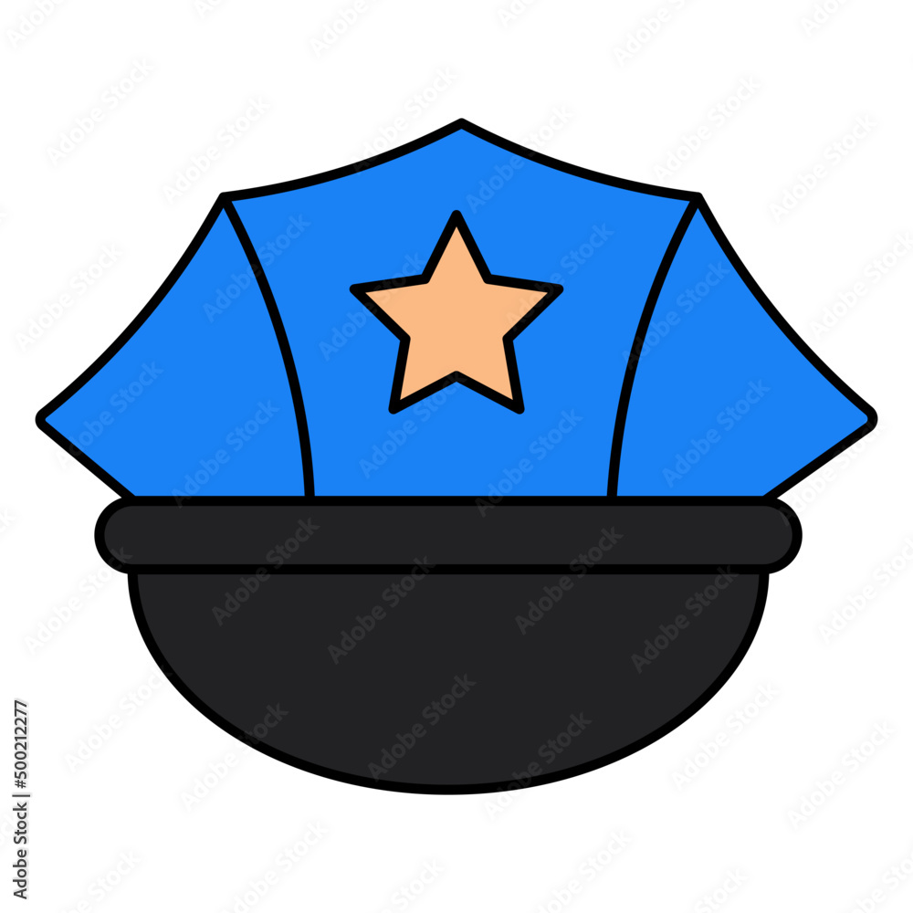 An icon design of police cap An icon design of police cap