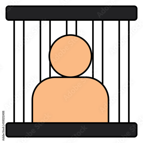 A flat design icon of prison