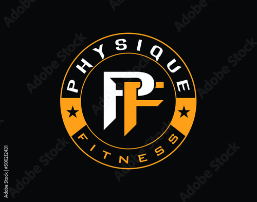 PF letter circle logo concept. Vector illustration, EPS10.