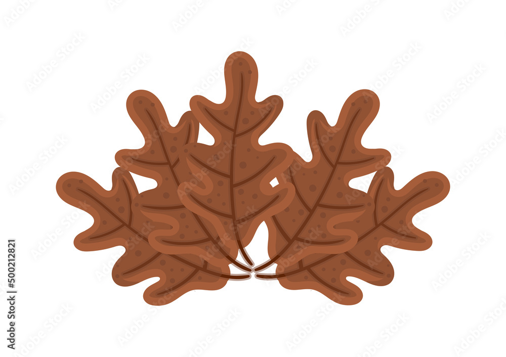 Obraz premium illustration of brown leaves with autumn theme, on white background