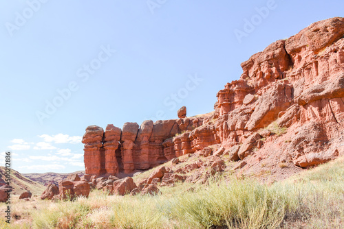 narman red fairy chimney in turkey erzurum photo