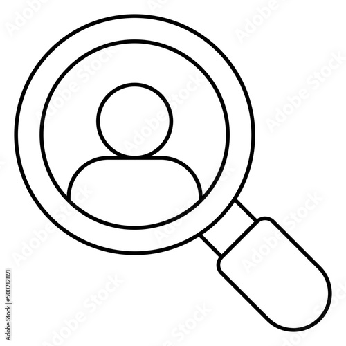 Avatar under magnifying glass, concept of headhunting