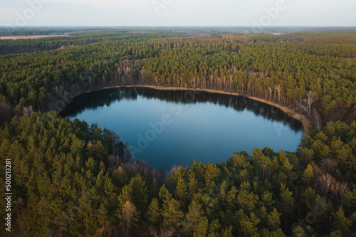 Mecklenburger Seenland Seenlandschaften aus der Luft Drohne Wald Sonnenuntergang Norddeutschland Naturschutz Ökosystem Waldbau