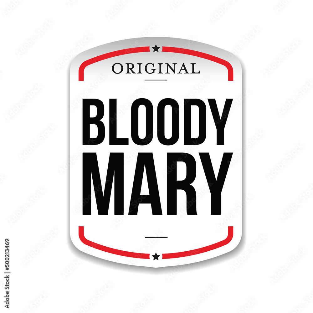 Bloody Mary coctail sign label