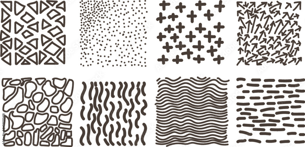 Hand drawn abstract patterns