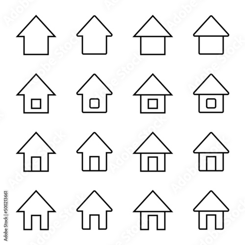 Home icon set. House line icons