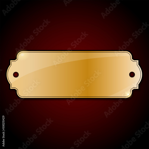 gold plaque on a burgundy background. vector illustration