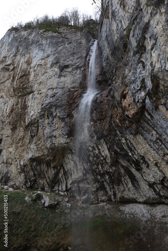 beautiful waterfall called Cascada V  ntur  toarea in National park Nationalpark Domogled-Valea Cernei