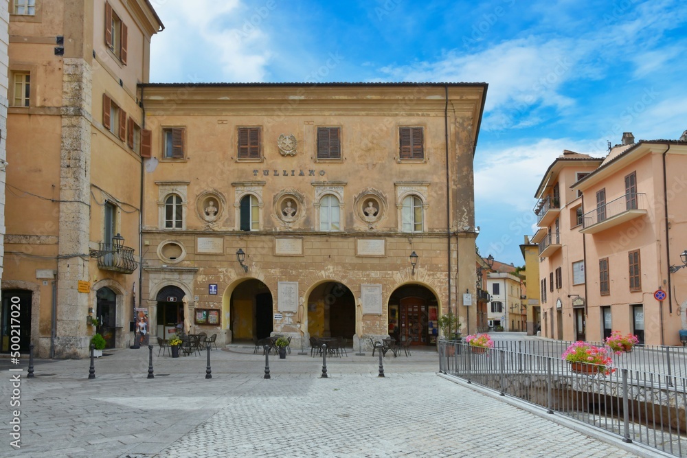 A square of Arpino, a small village in the province of Frosinone, Italy.