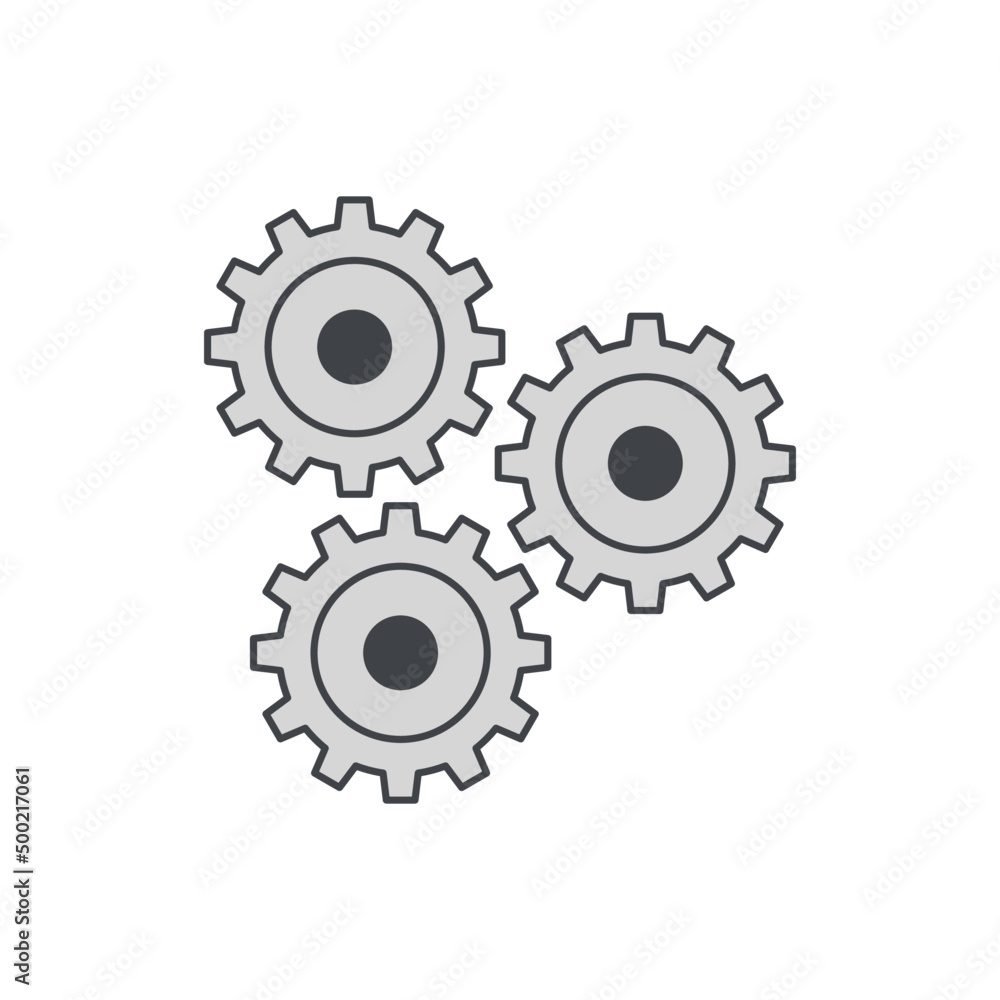 Gear Configuration icon  in color icon, isolated on white background 