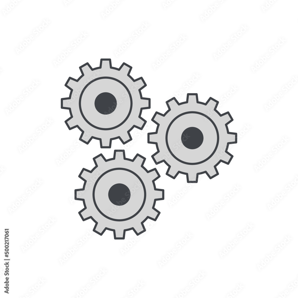 Gear Configuration icon in color icon, isolated on white background Gear Configuration icon in color icon, isolated on white background