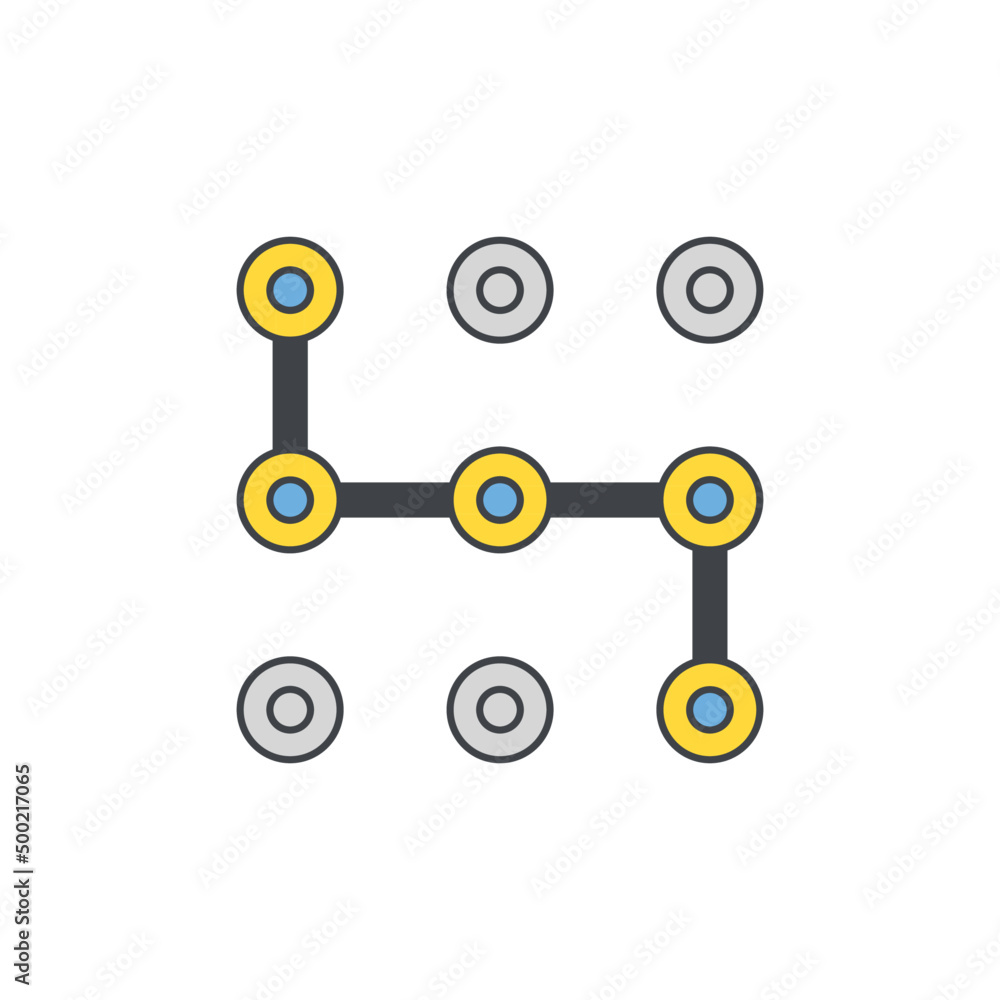 Pattern security lock icon in color icon, isolated on white background Pattern security lock icon in color icon, isolated on white background
