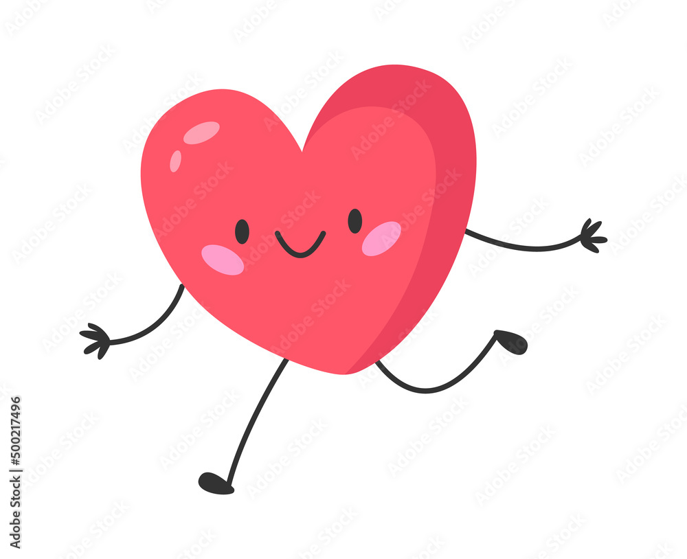 Running Cartoon Heart. Vector illustration Running Cartoon Heart. Vector illustration