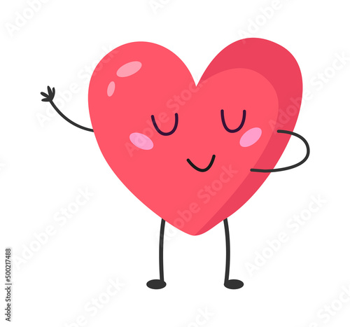 Smiling Cartoon Heart. Vector illustration