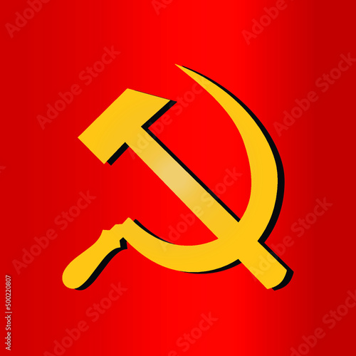 soviet union red hammer and sickle symbol.