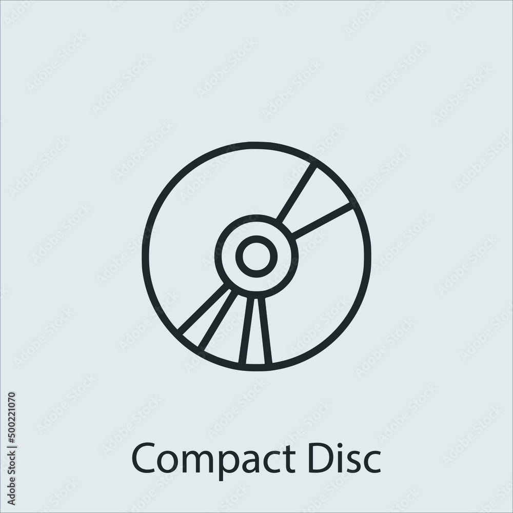 compact disc icon vector icon.Editable stroke.linear style sign for use web design and mobile apps,logo.Symbol illustration.Pixel vector graphics - Vector compact disc icon vector icon.Editable stroke.linear style sign for use web design and mobile apps,logo.Symbol illustration.Pixel vector graphics - Vector