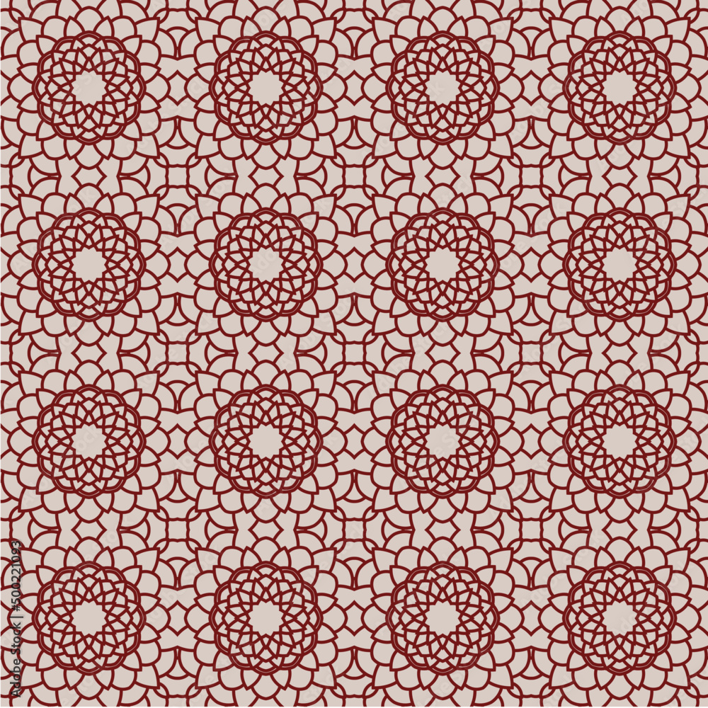 Arabic arabesque seamless pattern with ornament.  Design greeting card for Ramadan Kareem, Islamic ornamental detail of mosaic. 